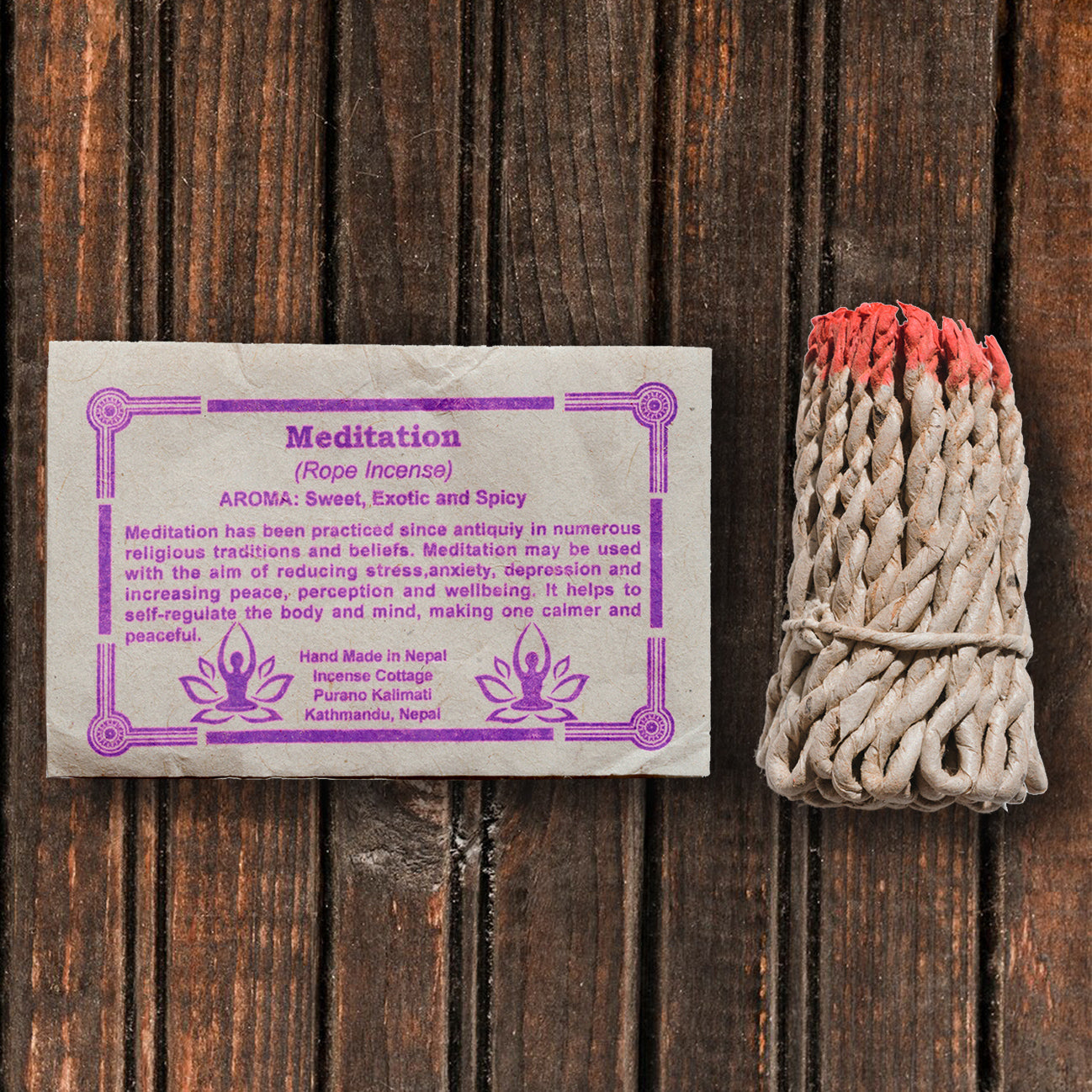 MEDITATION rope paper incense