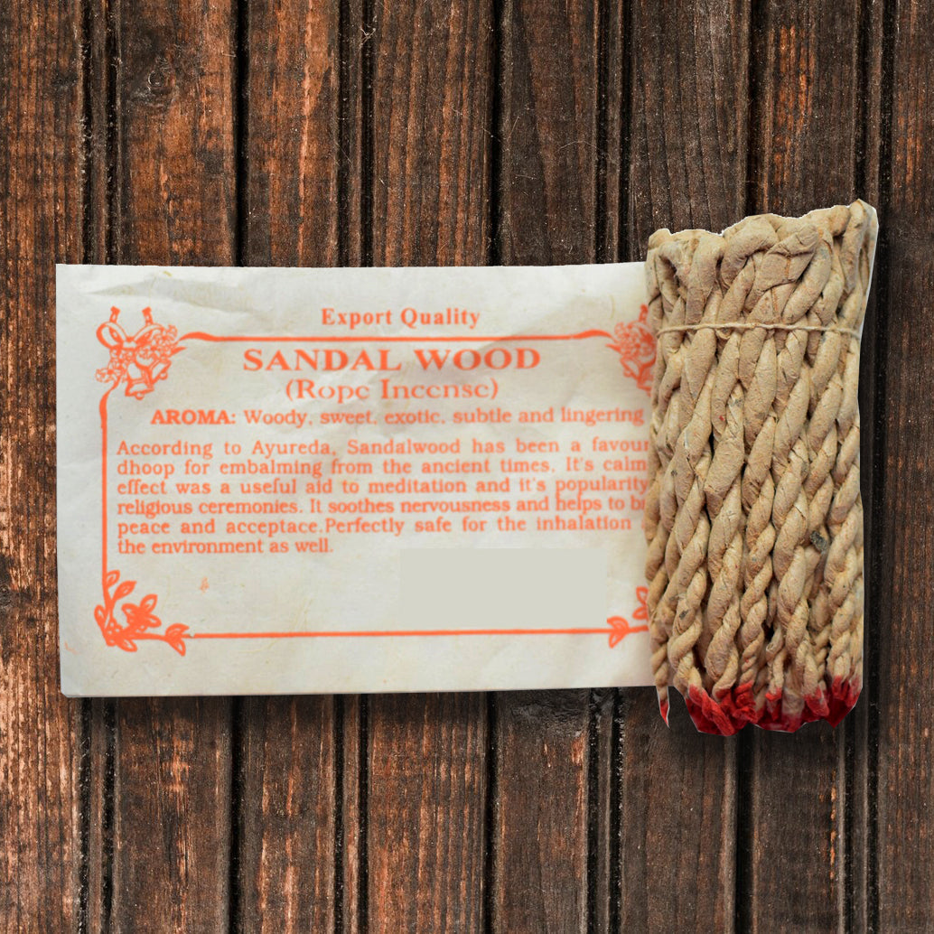 Nepali SANDAL WOOD rope paper incense pack