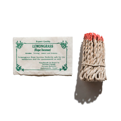 Nepali LEMONGRASS rope paper incense pack