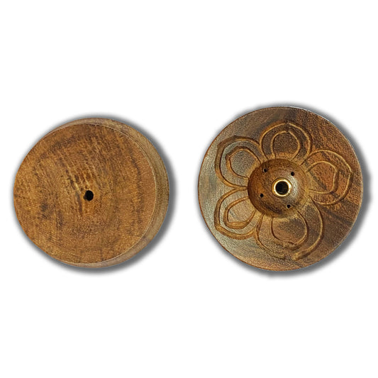 Dark Wooden Flower Incense Holder